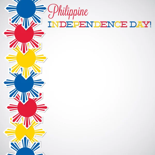 Tarjeta Line Philippine Independence Day en formato vectorial . — Vector de stock