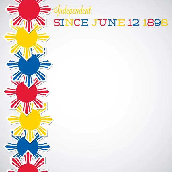 Tarjeta Line Philippine Independence Day en formato vectorial . — Vector de stock