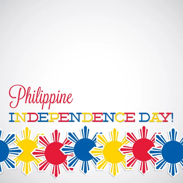 Line Philippine Independence Day card in vector format. — Stock Vector