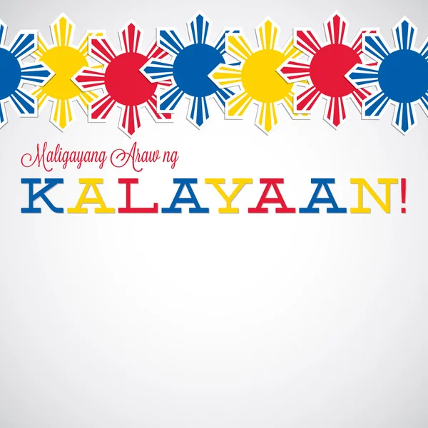 Tarjeta Line Philippine Independence Day en formato vectorial . — Vector de stock