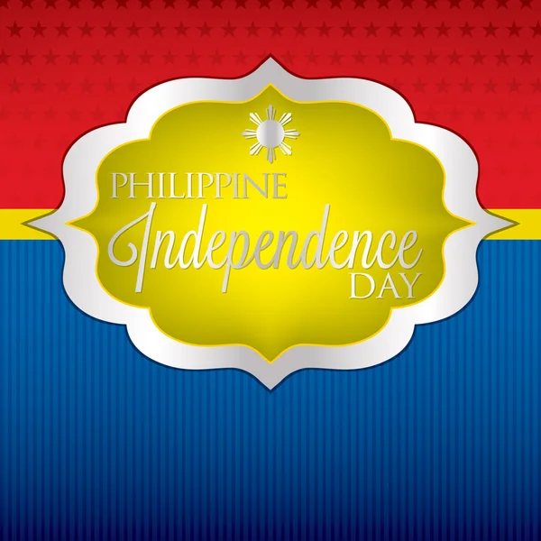 Elegante etiqueta Philippine Independence Day tarjeta en formato vectorial . — Vector de stock