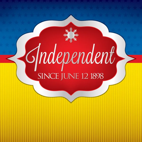Elegante etiqueta Philippine Independence Day tarjeta en formato vectorial . — Vector de stock