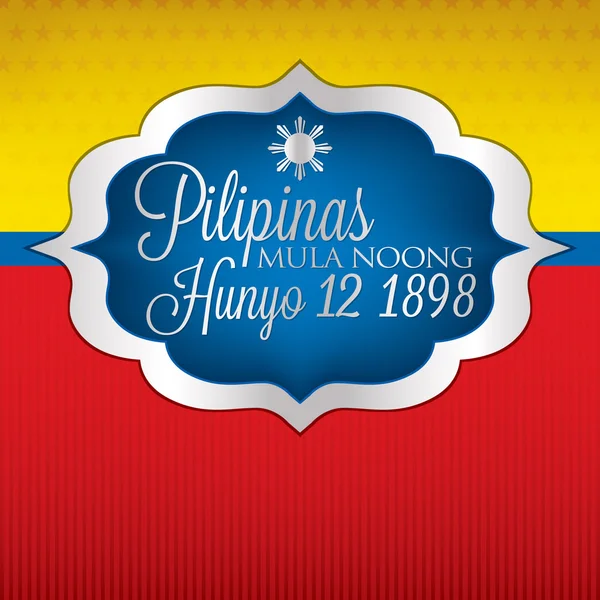 Elegante etiqueta Philippine Independence Day tarjeta en formato vectorial . — Archivo Imágenes Vectoriales