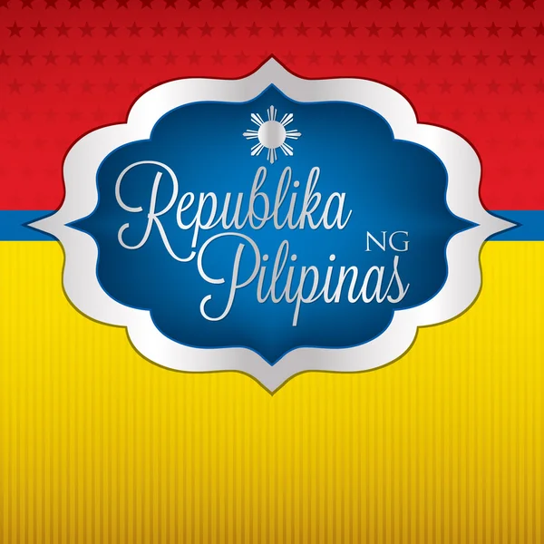 Elegante etiqueta Philippine Independence Day tarjeta en formato vectorial . — Vector de stock