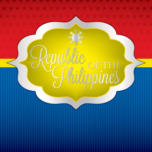 Κομψό ετικέτα φιλιππινέζικη ημέρα ανεξαρτησίας κάρτα σε διανυσματική μορφή. — Διανυσματικό Αρχείο
