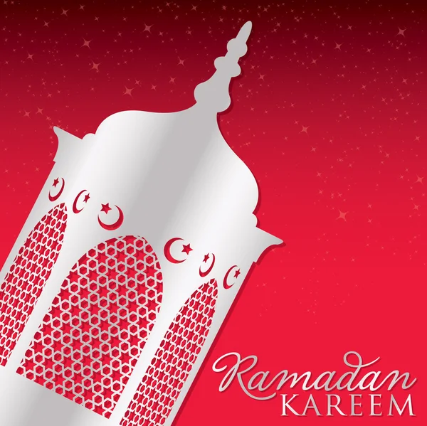 Linterna "Ramadan Kareem" (Ramadán Generoso) tarjeta en forma vectorial — Archivo Imágenes Vectoriales