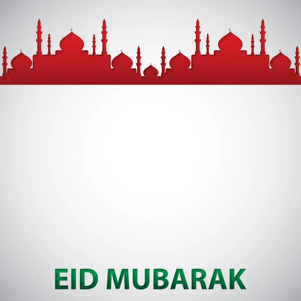 モスク「eid ムバラク"ベクトル形式 （祝福された eid） カード. — ストックベクタ