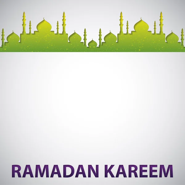 Mosque "Ramadan Kareem" (Ramadán Generoso) tarjeta en formato vectorial — Archivo Imágenes Vectoriales