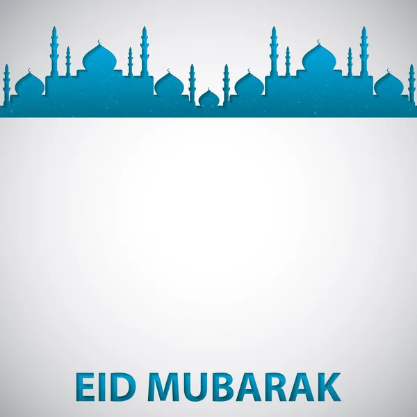 Mezquita "Eid Mubarak" (Beato Eid) tarjeta en formato vectorial . — Vector de stock