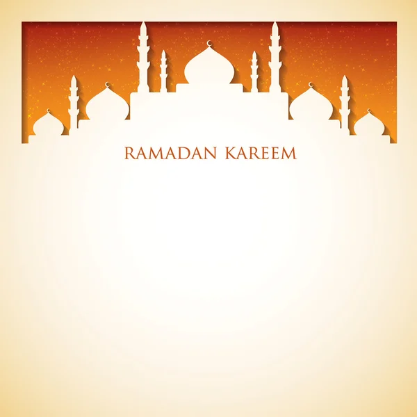 Mosque "Ramadan Kareem" (Ramadán Generoso) tarjeta en formato vectorial — Archivo Imágenes Vectoriales