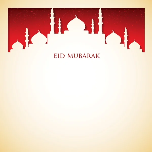 Mezquita "Eid Mubarak" (Beato Eid) tarjeta en formato vectorial . — Vector de stock