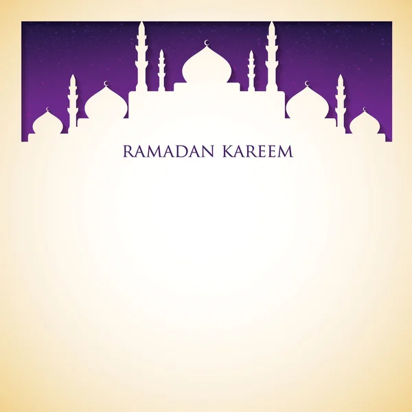 Mosque "Ramadan Kareem" (Generous Ramadan) card in vector format — Stock Vector