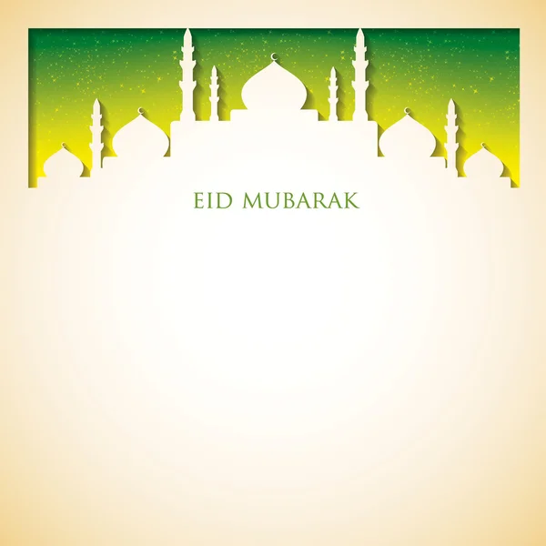清真寺“EID穆巴拉克”（祝福EID）卡在矢量格式. — 图库矢量图片