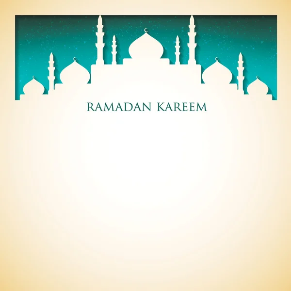 Mosque "Ramadan Kareem" (Generous Ramadan) card in vector format — Stock Vector