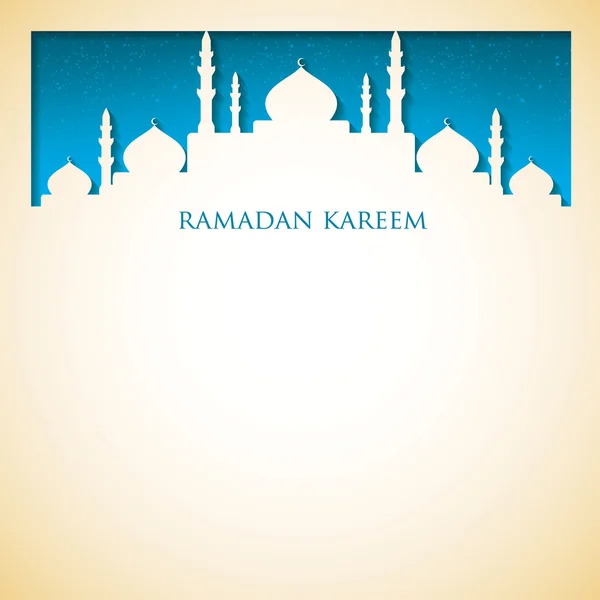 Mosque "Ramadan Kareem" (Generous Ramadan) card in vector format — Stock Vector