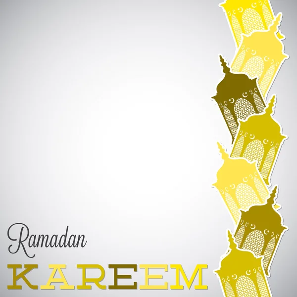 Karta "Ramadan Kareem" (obfite Ramadan) latarnia w wektor forma — Wektor stockowy