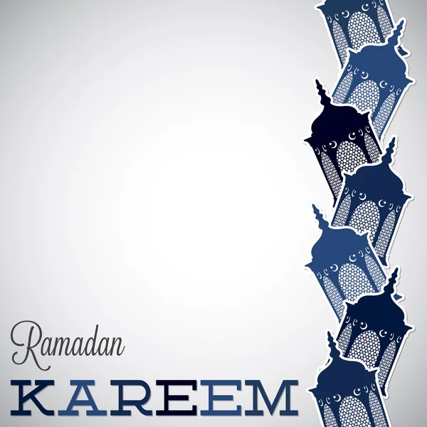 Φανάρι "Ραμαζάνι Kareem» (γενναιόδωρη Ραμαζανιού) κάρτα στο διάνυσμα forma — Διανυσματικό Αρχείο