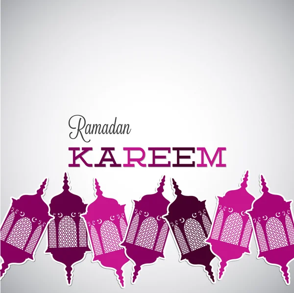 Lanterna "Ramadan Kareem" (Ramadã generoso) cartão em forma de vetor — Vetor de Stock