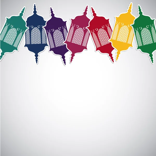 Bright Moroccan lantern card in vector format. — Stock Vector