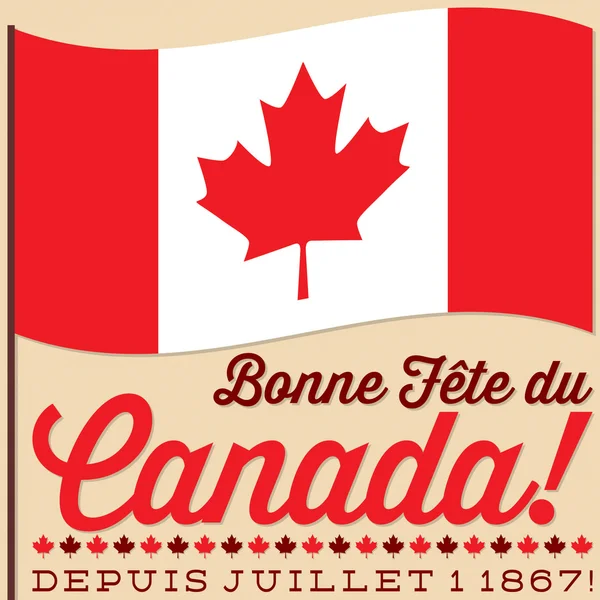 Bandera Canada Day card en formato vectorial . — Vector de stock