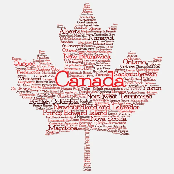 Φύλλο σφενδάμνου τρελών των πόλεων και των μελών του Καναδά σε διανυσματική μορφή. — Διανυσματικό Αρχείο