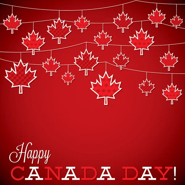 String of leaves Canada Day card in vector format. — Stock Vector