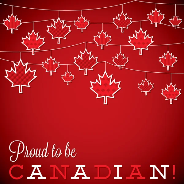 Stringa di foglie Canada Day card in formato vettoriale . — Vettoriale Stock