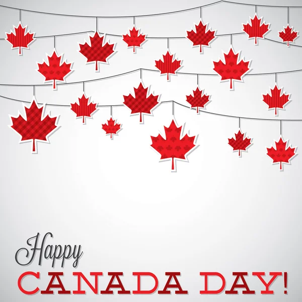 Stringa di foglie Canada Day card in formato vettoriale . — Vettoriale Stock