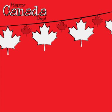 Elle çizilmiş akçaağaç yaprağı Kanada günü kartı Vektör formatında.