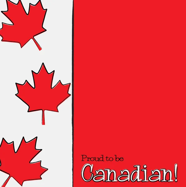 Hoja de arce dibujada a mano Canada Day card en formato vectorial . — Archivo Imágenes Vectoriales