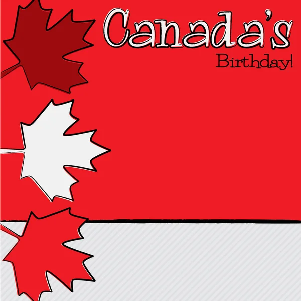 Feuille d'érable dessinée à la main Carte de la fête du Canada en format vectoriel . — Image vectorielle