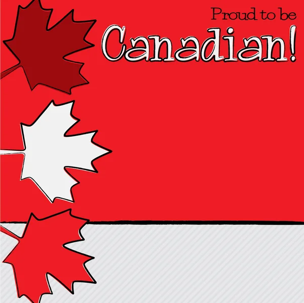 Hoja de arce dibujada a mano Canada Day card en formato vectorial . — Vector de stock