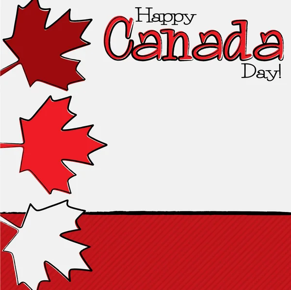 Feuille d'érable dessinée à la main Carte de la fête du Canada en format vectoriel . — Image vectorielle