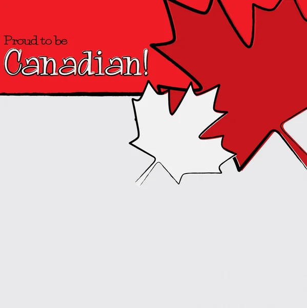 Hand drawn maple leaf Canada Day card in vector format. — Stock Vector