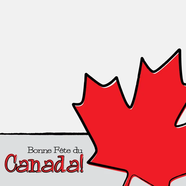 Hand getrokken maple leaf Canada Day card in vector-formaat. — Stockvector