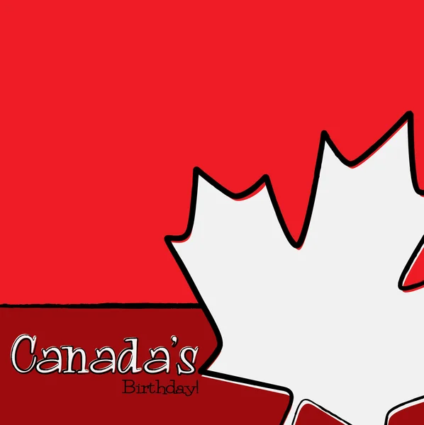 Hoja de arce dibujada a mano Canada Day card en formato vectorial . — Vector de stock