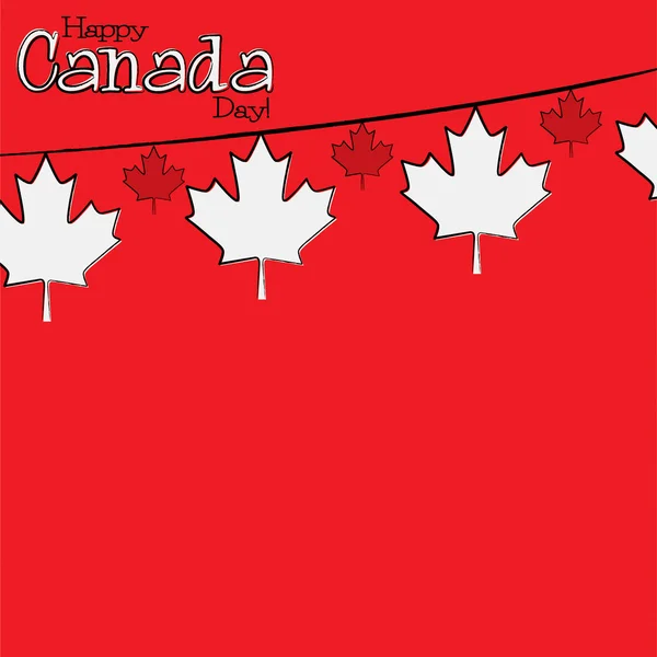 Handgezeichnete Ahornblatt-Canada-Tageskarte im Vektorformat. — Stockvektor