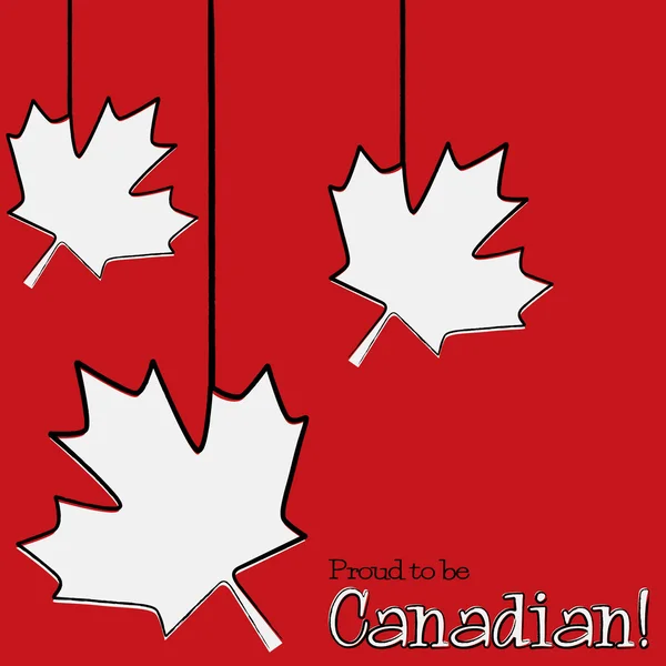 Hoja de arce dibujada a mano Canada Day card en formato vectorial . — Archivo Imágenes Vectoriales