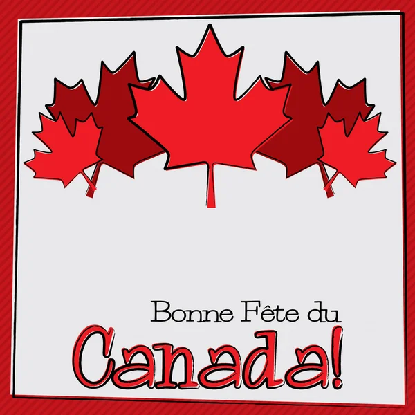 Hoja de arce dibujada a mano Canada Day card en formato vectorial . — Vector de stock