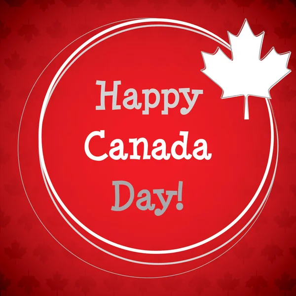 Circle Canada Day tarjeta de hoja de arce en formato vectorial . — Vector de stock