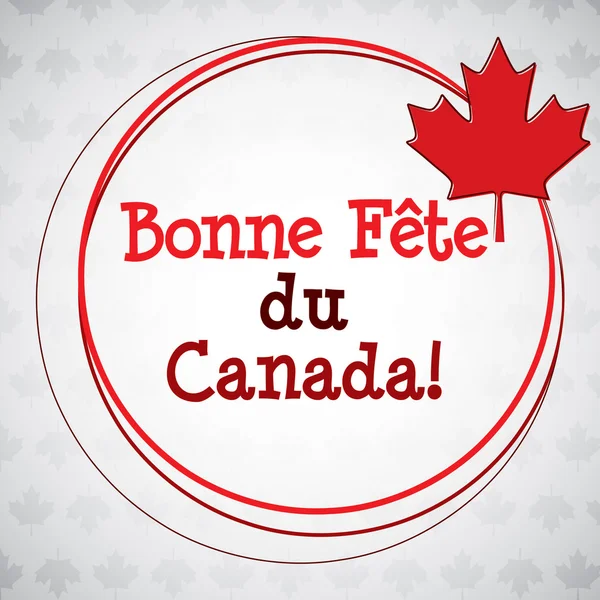 Circle Canada Day tarjeta de hoja de arce en formato vectorial . — Vector de stock