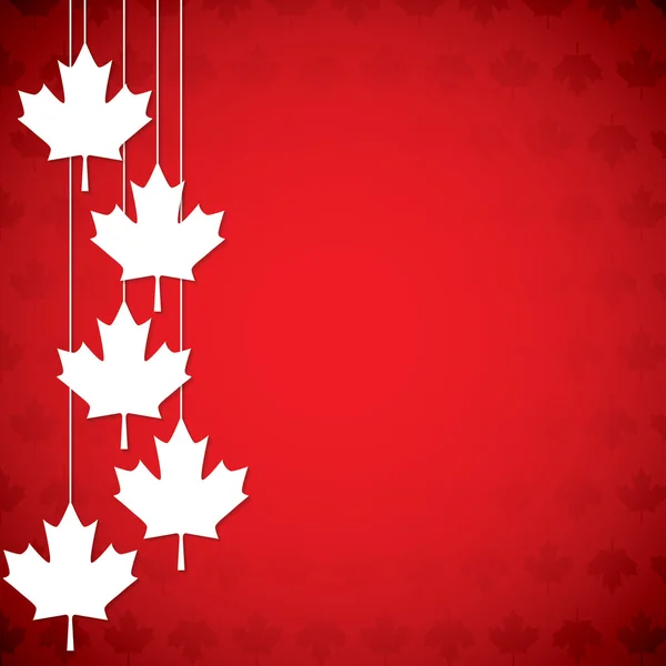 Hängande maple leaf Canada Day card i vektorformat. — Stock vektor
