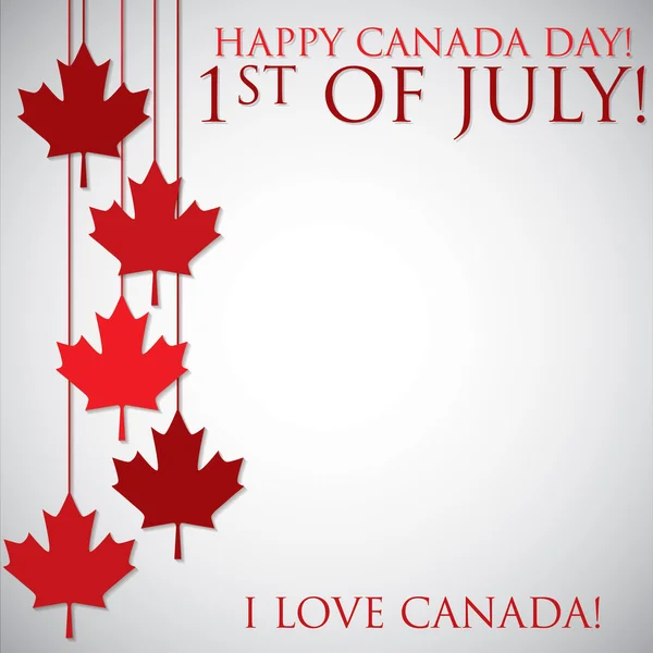 Hoja de arce colgante Canada Day card en formato vectorial . — Vector de stock