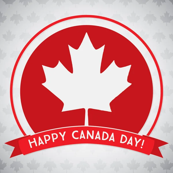 Circle Canada Day tarjeta de hoja de arce en formato vectorial . — Vector de stock
