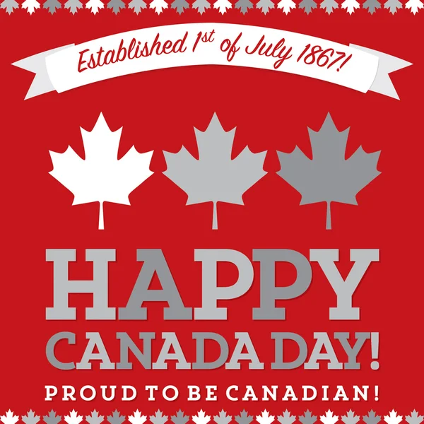 Retro sash Canada Day esdoornblad kaart in vector-formaat. — Stockvector