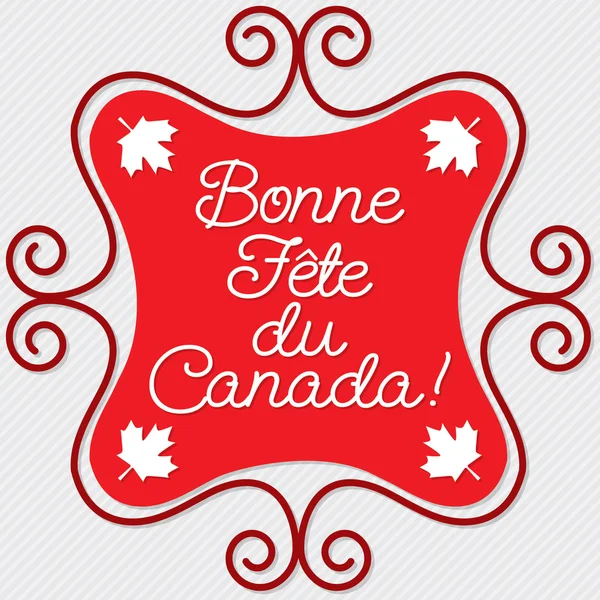 Doodle ram Canada Day maple leaf kort i vektorformat. — Stock vektor