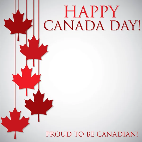 Appendere foglia d'acero Canada Day card in formato vettoriale . — Vettoriale Stock