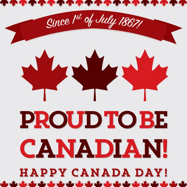 Retro sash Canada Day maple leaf card in vector format. — Stock Vector