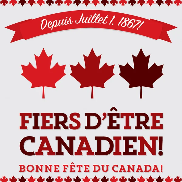 Marco retro Canada Day tarjeta de hoja de arce en formato vectorial . — Vector de stock