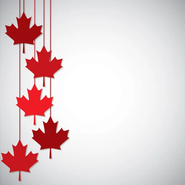 Hoja de arce colgante Canada Day card en formato vectorial . — Archivo Imágenes Vectoriales